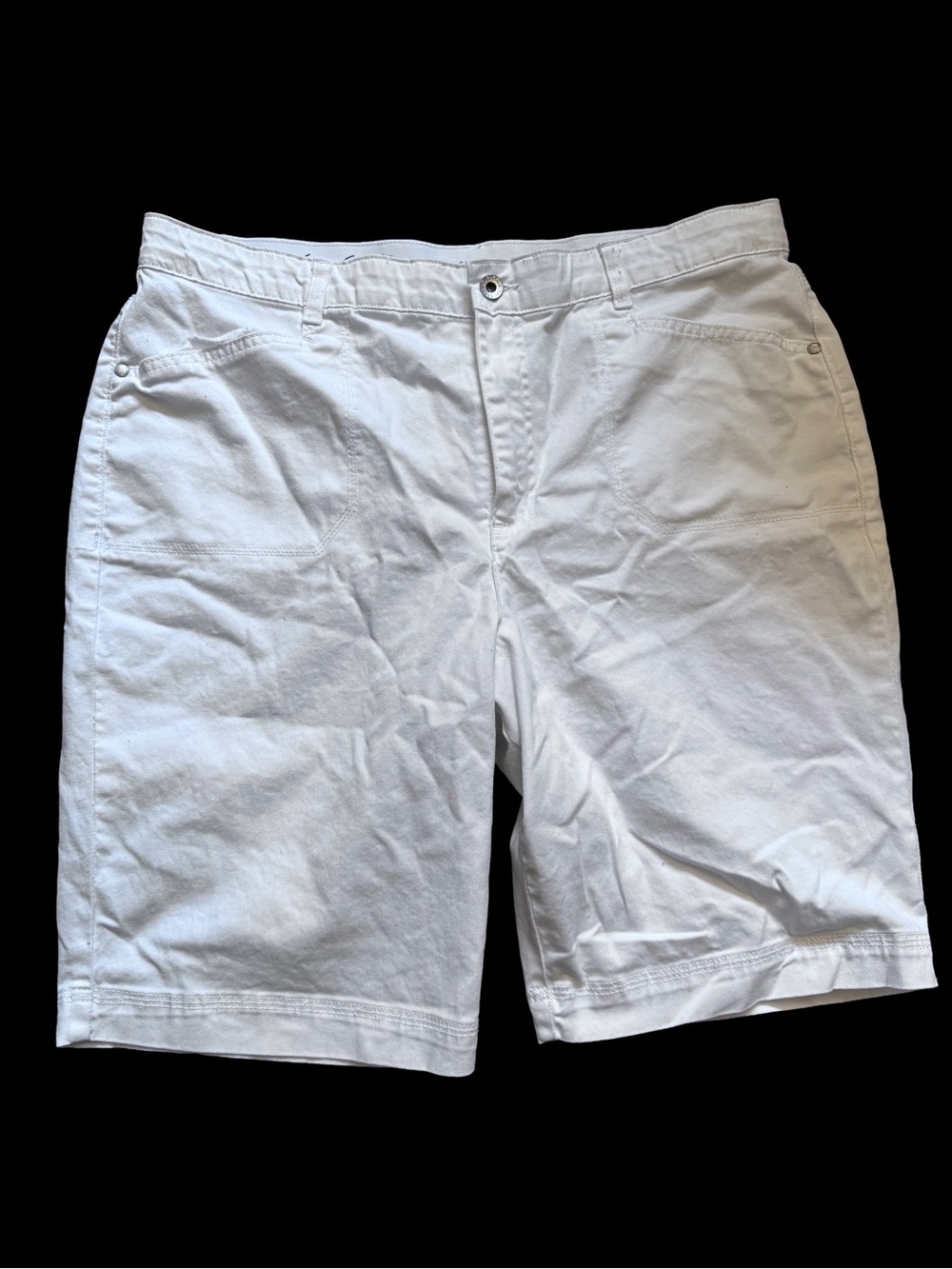 Gloria Vanderbilt White Denim Cotton Bermuda Shorts 16